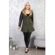 Olive jacket with leather sleeves and fur collar