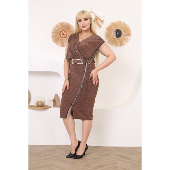 Short brown evening dress