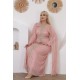 Royal pink long-sleeved evening dress