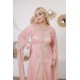 Royal pink long-sleeved evening dress