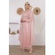 Royal pink long-sleeved evening dress