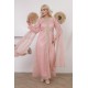 Royal pink long-sleeved evening dress