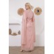 Royal pink long-sleeved evening dress