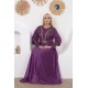 Evening dress with Ottoman embroidery in mauve color