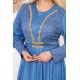 Evening dress with Ottoman embroidery in blue