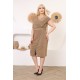 Short evening dress in light brown