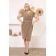 Short evening dress in light brown