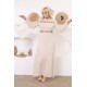 Off white two-piece wide-sleeved evening dress