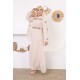 Off white two-piece wide-sleeved evening dress