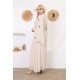 Off white two-piece wide-sleeved evening dress