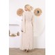 Off white two-piece wide-sleeved evening dress