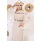 Off white two-piece wide-sleeved evening dress