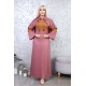 Casual/evening dress with two-piece Ottoman detail, pink