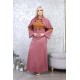 Casual/evening dress with two-piece Ottoman detail, pink