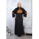 Casual/evening dress with two-piece Ottoman detail, black