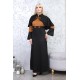 Casual/evening dress with two-piece Ottoman detail, black