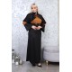 Casual/evening dress with two-piece Ottoman detail, black