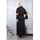 Casual/evening dress with two-piece Ottoman detail, black