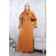 Orange two-piece casual/evening dress with Ottoman detail