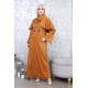 Orange two-piece casual/evening dress with Ottoman detail