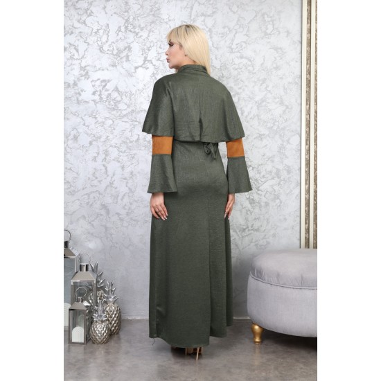 Green two-piece casual/evening dress with Ottoman detail