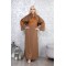 Brown two-piece casual/evening dress with Ottoman detail