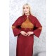 Casual/evening dress with two-piece Ottoman detail, burgundy