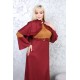 Casual/evening dress with two-piece Ottoman detail, burgundy