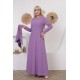 Casual/evening dress with two-piece ottoman soiree detail, mauve