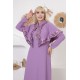 Casual/evening dress with two-piece ottoman soiree detail, mauve