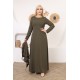 Casual/evening dress with two-piece swariyah Ottoman detail in olive colour