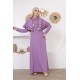 Casual/evening dress with two-piece ottoman soiree detail, mauve