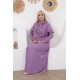 Casual/evening dress with two-piece ottoman soiree detail, mauve