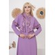 Casual/evening dress with two-piece ottoman soiree detail, mauve