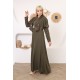 Casual/evening dress with two-piece swariyah Ottoman detail in olive colour