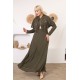 Casual/evening dress with two-piece swariyah Ottoman detail in olive colour