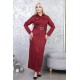 Casual dress with buttons along the length with exquisite detailing, red