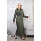 Casual dress with buttons along the length, wonderful detail, green