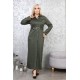 Casual dress with buttons along the length, wonderful detail, green