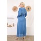 Casual/evening dress with calm detailing, blue