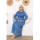 Casual/evening dress with calm detailing, blue