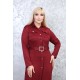 Casual dress with buttons along the length with exquisite detailing, red