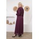 Casual/evening dress with a soft burgundy detail