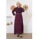 Casual/evening dress with a soft burgundy detail