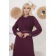 Casual/evening dress with a soft burgundy detail