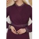 Casual/evening dress with a soft burgundy detail