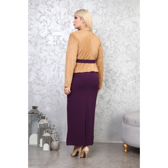 Two-piece daily dress in mauve color