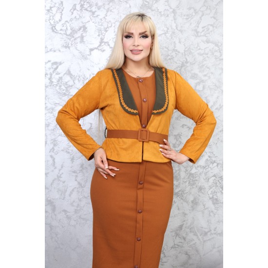 Orange two-piece daily dress