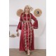 Royal two-piece dress with Ottoman details in burgundy