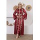 Royal two-piece dress with Ottoman details in burgundy